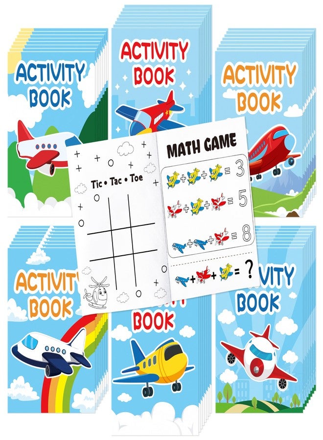 JAPBOR Airplane Party Coloring Books - 24PCS Mini Airplanes Theme Activity Color Book Bulk for Kid Party Favors, Cartoon Plane Small Colouring Pages for Birthday Gifts Class Drawing Painting Game - Image 1